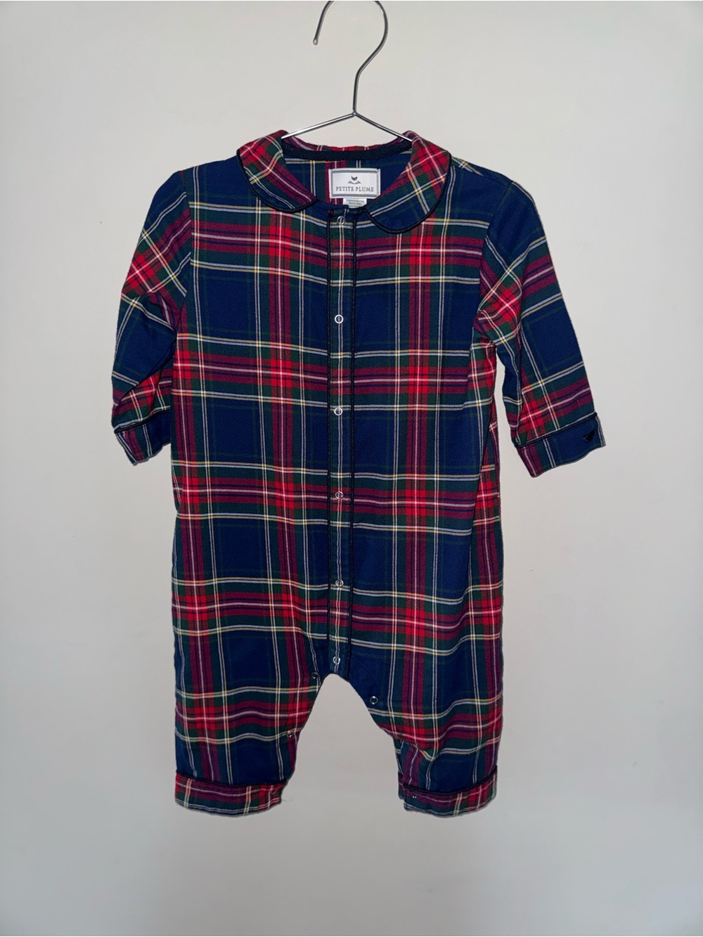 Petite Plume Navy & Red Plaid One-Piece